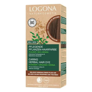 Colorante Capilar Vegetal em pó Bio Castanho Chocolate 100g- Logona - Crisdietética