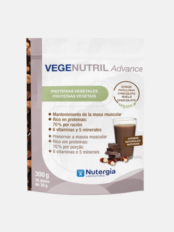 Vegenutril Advance Avelã-Chocolate 300g - Nutergia - Crisdietética