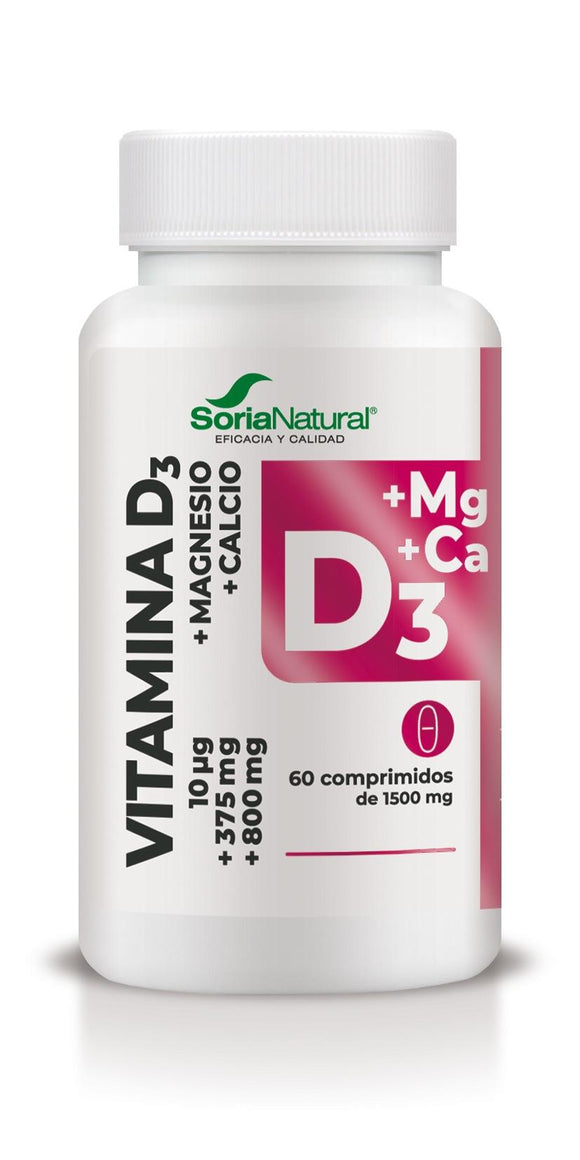 Vitamina D3 + Magnésio + Cálcio 60 comprimidos - Soria Natural