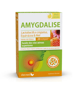 Amygdalise Mel & Limão 20 Comp.Mastigáveis - Dietmed - Crisdietética