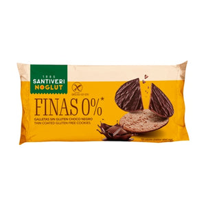 Bolachas Finas Noglut sem glúten c/cobertura de Chocolate Preto - Santiveri - Crisdietética