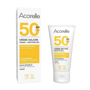 Protetor Solar Rosto SPF50 Bio 50ml - ACORELLE - Crisdietética