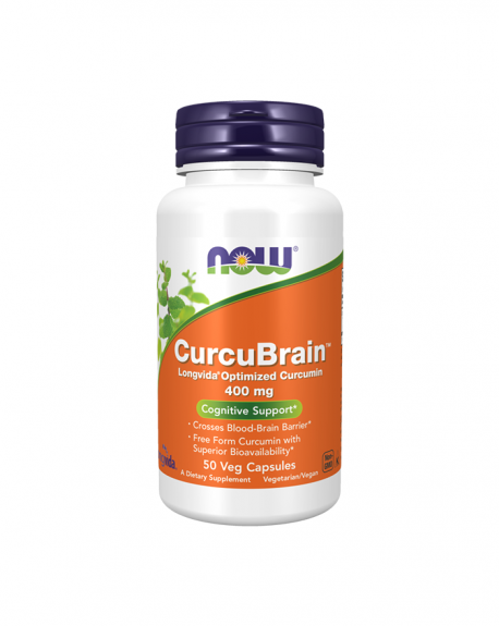 CurcuBrain Longvida 400mg 50 Cápsulas - Now - Crisdietética