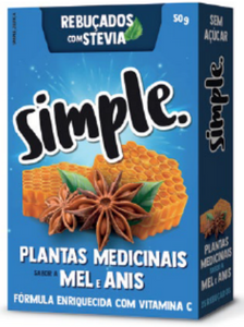 Rebuçados Plantas Medicinais, Mel e Anis 50g-Simple - Crisdietética