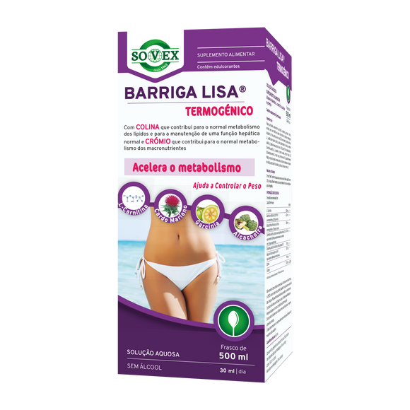 Barriga Lisa Termogénico 500ml - Sovex - Crisdietética