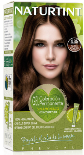 Coloração Permanente 4.35 Castanho Capuchino Intenso 170ml - Naturtint - Crisdietética