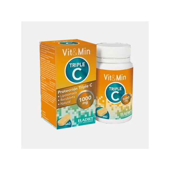 Vit & Min Triple C 1000mg 40 Comprimidos - Eladiet - Crisdietética