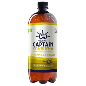 Kombucha Biológica de Ananás e Pêssego 1L - The Gutsy Captain - Crisdietética