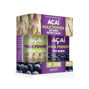 Açai Max power 60 Cápsulas + 60 Comprimidos - Novity - Crisdietética