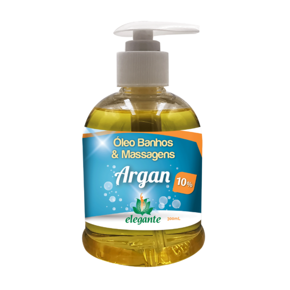 Óleo Banhos e Massagens Argan 10% 300ml - Elegante - Crisdietética