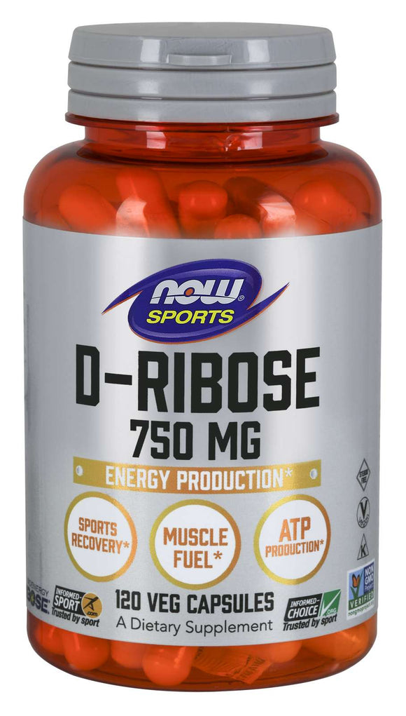 NOW Sports D-Ribose 750mg 120 Cápsulas - Crisdietética