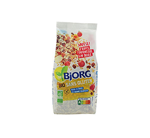 Muesli Frutos Vermelhos S/ Glúten Bio 375g - Bjorg - Crisdietética