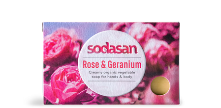 Sabonete Sólido Rosa e Gerânio 100g- Sodasan - Crisdietética