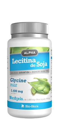 LECITINA DE SOJA ALPHA 2400MG 90 CÁPSULAS - BIO-HERA - Crisdietética